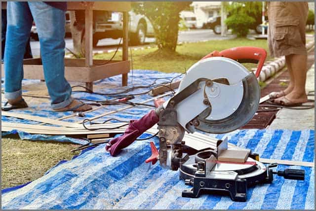 Miter saw isolated on white background 