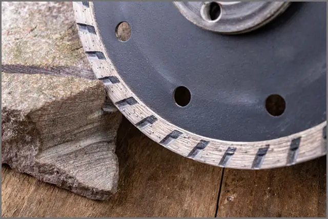 Sintered Saw Blade Cutting A Stone