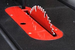 showing a table saw blade