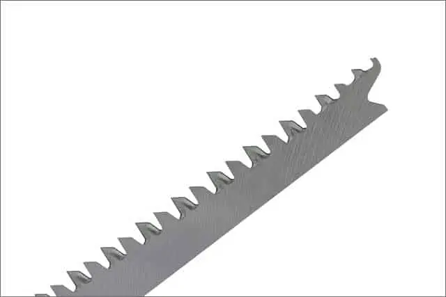 Image showing part of a jigsaw blade for cutting curves in composite decking