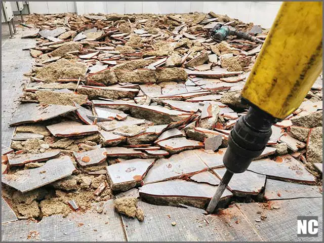 Drilling floor tiles in the bathroom