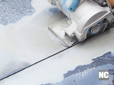 Cutting marble tile