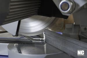 A circular saw for cutting aluminum