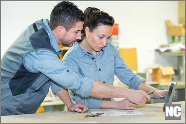 staff of cutting marble tile