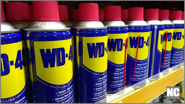 WD-40 oil on shelves