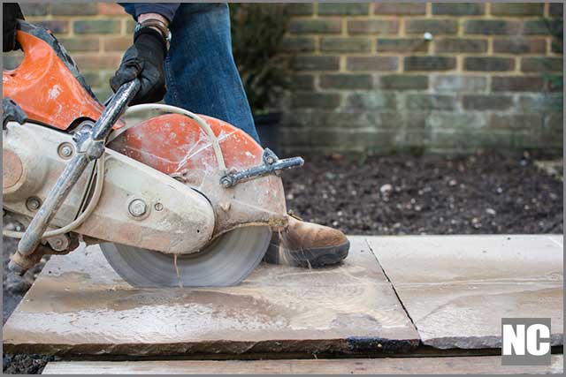 a man using disc cutter