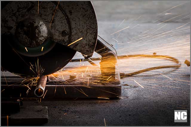 A durable metal cutting circular saw blade at work