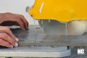Wet cutting job work-wet saw