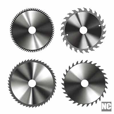 Set of a circular cold saw blade used for metal cutting.
