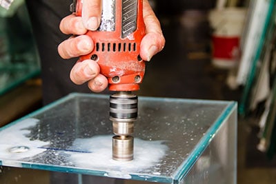 Drilling glass – a wet cutting technique