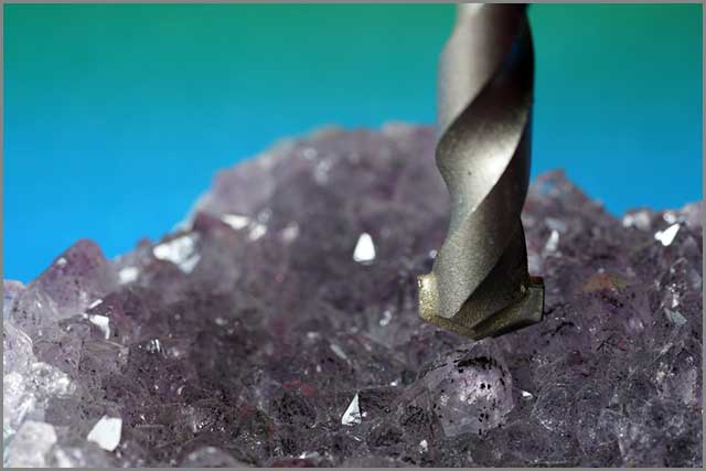 A drill bit used for drilling stone