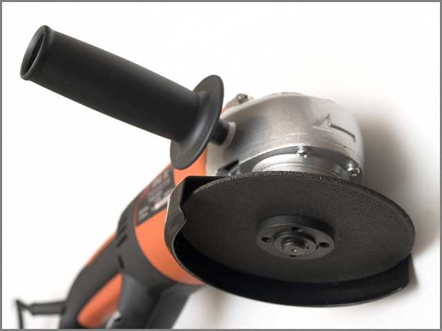A metal angle grinder
