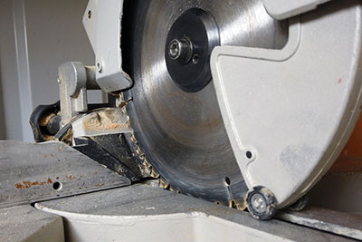 Circular saw blade showing the arbor