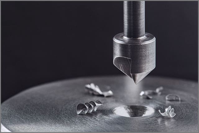 Close-up image of a countersink.