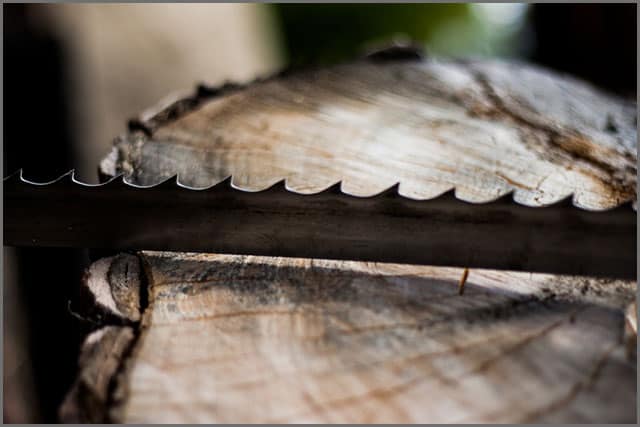 A band saw close-up