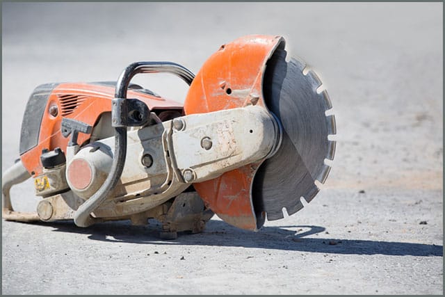 A grinder at a construction site