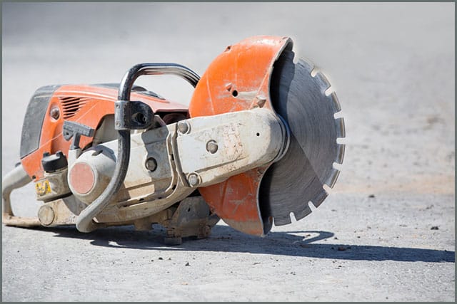 A grinder at a construction site