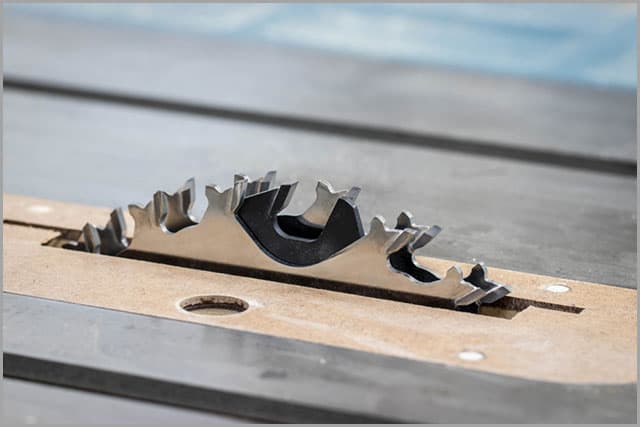 Stacked dado blade set.