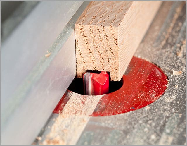 Figure 5: A rabbet cut in progress with a straight router bit.