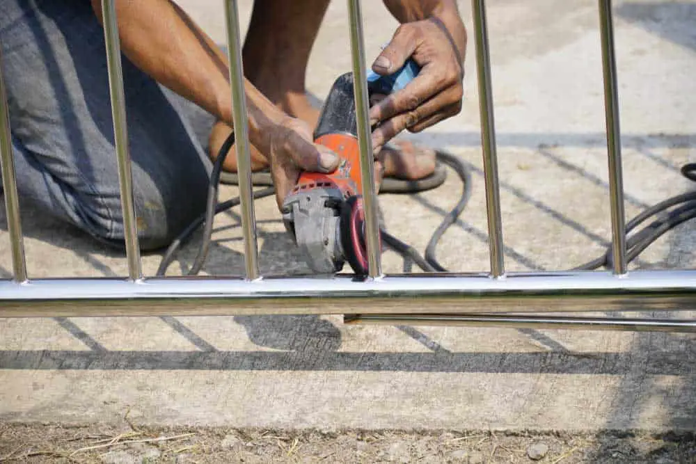 Grinding Weld From Stainless Steel Bike Rack