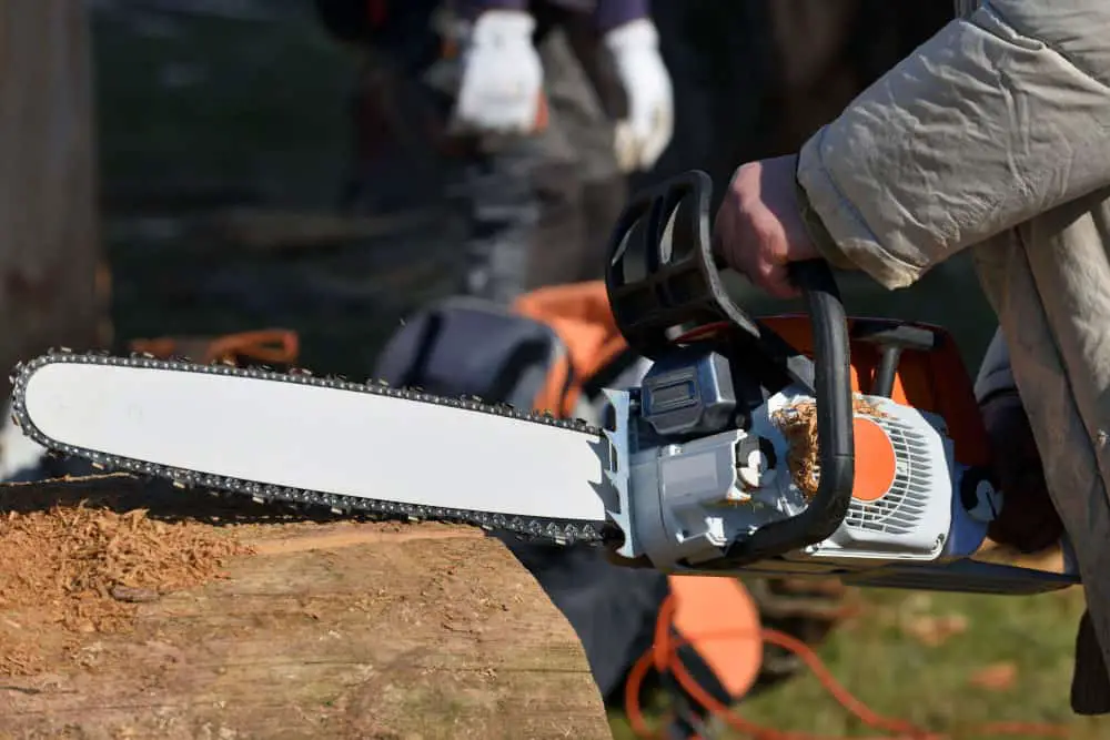 Chainsaw in action. 