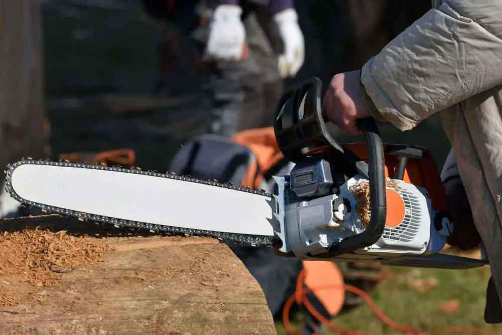 Chainsaw in action.
