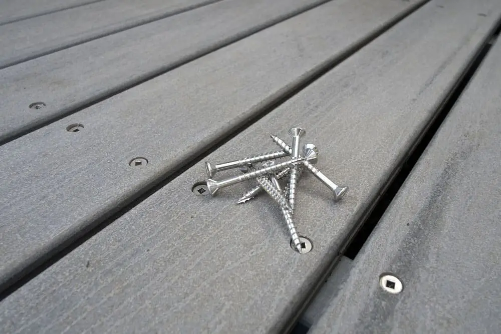 Close-up image of deck screws