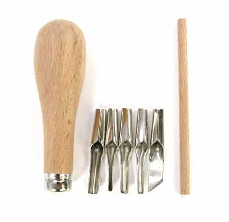 Big linocut tools and handle set