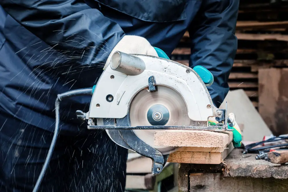 Using a corded circular saw